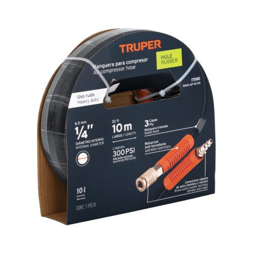 MAN-AP-10-1-4.jpg 17080 - Manguera para compresor, de hule, 10m x 1/4", Truper