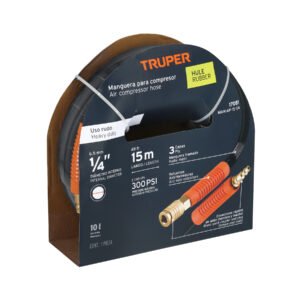 17081 - Manguera para compresor, de hule, 15m x 1/4", Truper