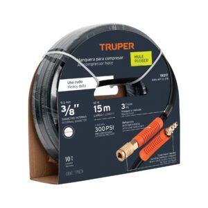 19017 - Manguera para compresor, de hule, 15m x 3/8", Truper