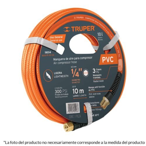 10893 - Manguera para compresor, de PVC, 10m x 3/8", Truper
