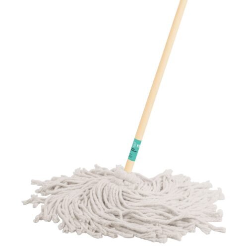57061 - Trapeador tipo mechudo, 450 g con bastón de 120 cm, KLINTEK