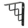 47702 - Ménsula reforzada negra 6 x 6", diseño escalera, FIERO