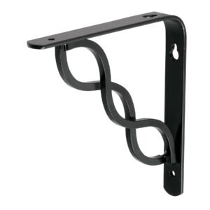 47700 - Ménsula reforzada negra 6 x 6", diseño trenza, FIERO
