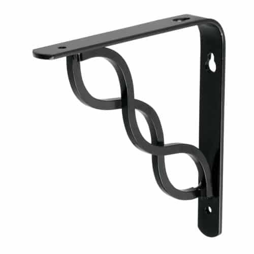 47700 - Ménsula reforzada negra 6 x 6", diseño trenza, FIERO