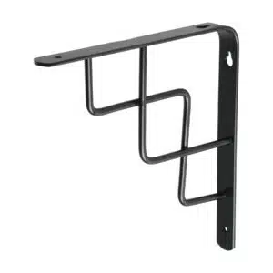Ménsula reforzada negra 8 x 8" diseño escalera, FIERO