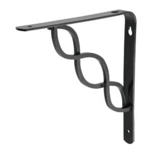 47701 - Ménsula reforzada negra 8 x 8", diseño trenza, FIERO