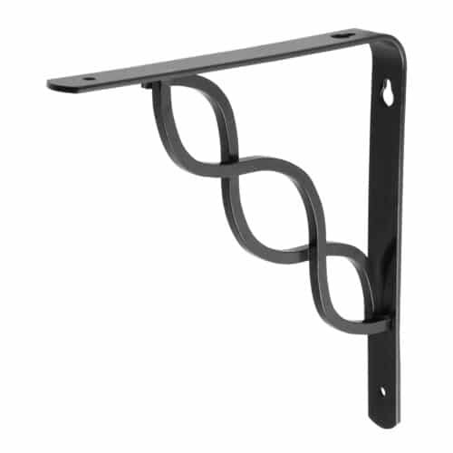 47701 - Ménsula reforzada negra 8 x 8", diseño trenza, FIERO