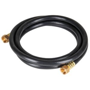40074 - Manguera para gas, PVC negra, 3/8"x1 m, c/conexión, Foset