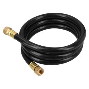 40075 - Manguera para gas, PVC negra, 3/8"x1.5 m, c/conexión, Foset