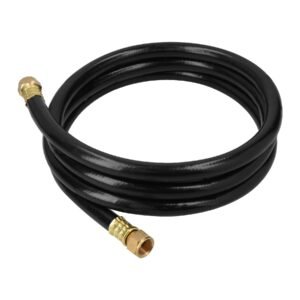 40076 - Manguera para gas, PVC negra, 3/8"x2 m, c/conexión, Foset