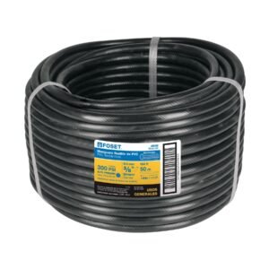 40080 - Manguera para gas, PVC negra, 3/8"x50 m, s/conexión, Foset