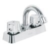 49282 - Mezcladora 4" lavabo, ABS, cuello curvo, hexagonal, BASIC