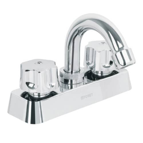 49282 - Mezcladora 4" lavabo, ABS, cuello curvo, hexagonal, BASIC