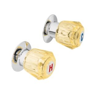 49462 - Juego de 2 manerales acrílico ámbar para regadera, Basic