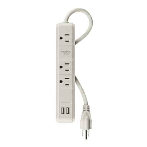 MUL-340U.jpg 46089 - Multicontacto 16 AWG 3 entradas 2 puertos USB supresor 300 J
