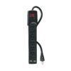 46328 - Multicontacto 14 AWG 6 entradas 2 ptos. USB sup. 150J, negro