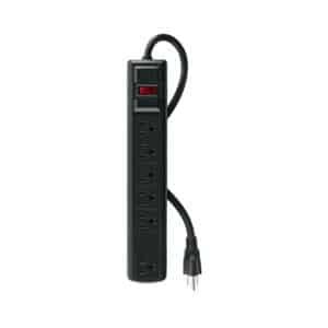 47804 - Multicontacto 14 AWG 6 ent., sup. de picos 450 joules, negro