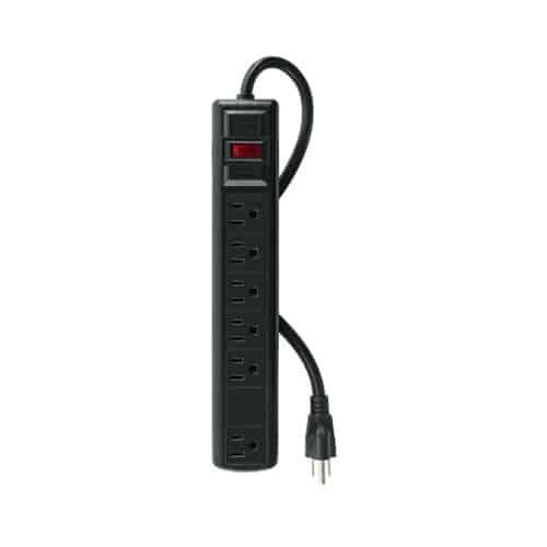 MUL-645N.jpg 47804 - Multicontacto 14 AWG 6 ent., sup. de picos 450 joules, negro