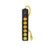 MUL-660N.jpg 46719 - Multicontacto 14 AWG, 6 entradas sup. de picos 600 J, negro
