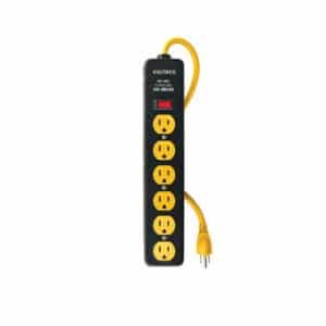 46719 - Multicontacto 14 AWG, 6 entradas sup. de picos 600 J, negro