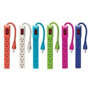 46021 - Multicontacto 16 AWG doméstico 6 entradas, colores a granel