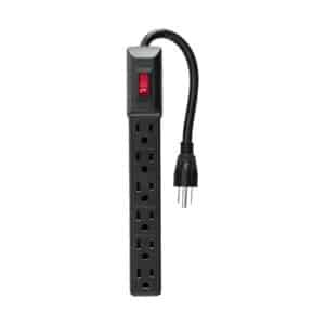 49860 - Multicontacto 16 AWG doméstico económico 6 entradas, negro