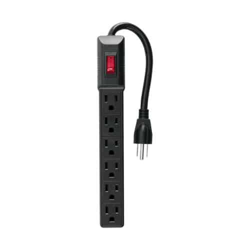 49860 - Multicontacto 16 AWG doméstico económico 6 entradas, negro