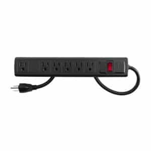 49859 - Multicontacto 16 AWG doméstico con 6 entradas, negro Volteck