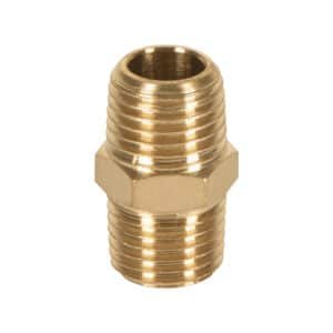 19024 - Niple de latón, macho-macho, cuerda 1/4" NPT, TRUPER