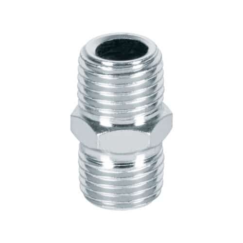 27025 - Niple de acero, macho-macho, cuerda 1/4" NPT, PRETUL