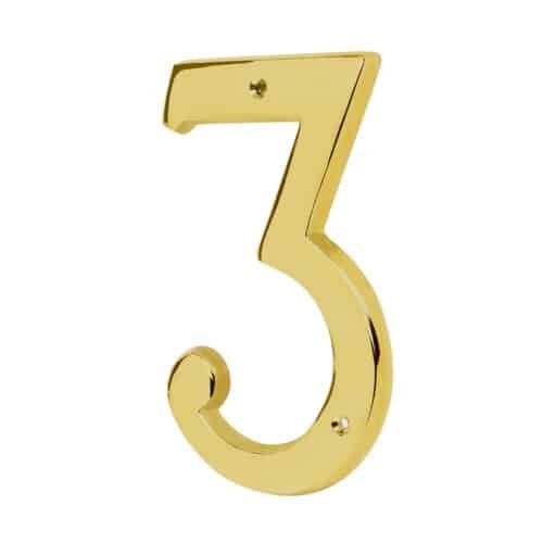 43681 - Número 3 de latón sólido 4", HERMEX