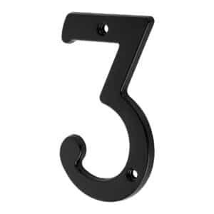 47856 - Número 3 de latón sólido 4", negro,  HERMEX