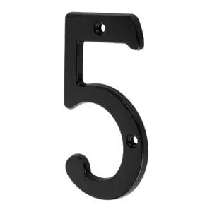 NUCH-5N.jpg 47858 - Número 5 de latón sólido 4", negro, HERMEX