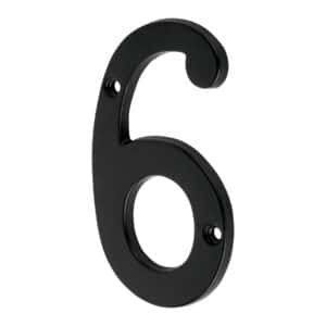 47859 - Número 6 de latón sólido 4", negro,  HERMEX