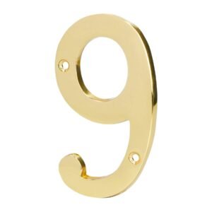 43687 - Número 9 de latón sólido 4", HERMEX