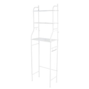 47907 - Mueble organizador blanco para baño con 3 repisas, Foset