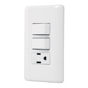 25081 - Placa armada con contacto y 2 interruptores sencillos, Basic