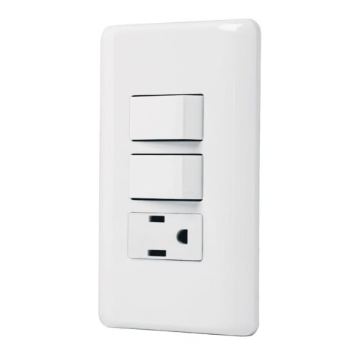 25081 - Placa armada con contacto y 2 interruptores sencillos, Basic