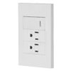 45594 - Placa armada 1 interruptor, 2 contactos,1mod,Española,blanco