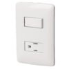 46455 - Placa armada contacto e interruptor, blanco, línea Italiana