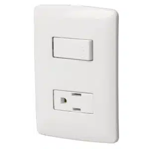 46455 - Placa armada contacto e interruptor, blanco, línea Italiana