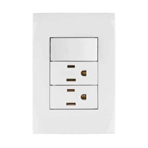 PA-APCO-O3B.jpg 46489 - Placa armada 2 contactos e interruptor, línea Oslo, blanco