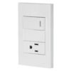 45590 - Placa armada 1 interruptor,1 contacto,1mod, Española, blanco