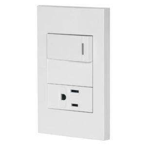 PA-APCO1-EB.jpg 45590 - Placa armada 1 interruptor,1 contacto,1mod, Española, blanco