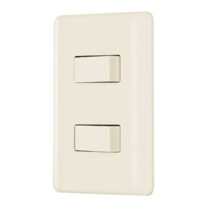 26640 - Placa armada, 2 interruptores, marfil, Volteck