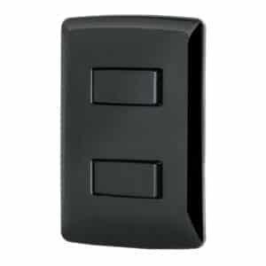 47598 - Placa armada 1 interruptor 1 escalera, negro, línea Italiana
