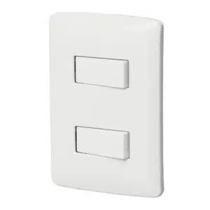 46461 - Placa armada, 2interruptores sencillos,blanco,línea Italiana