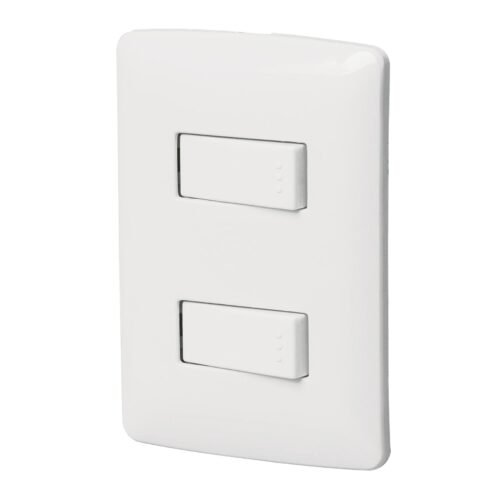 PA-APDO-IB.jpg 46461 - Placa armada, 2interruptores sencillos,blanco,línea Italiana