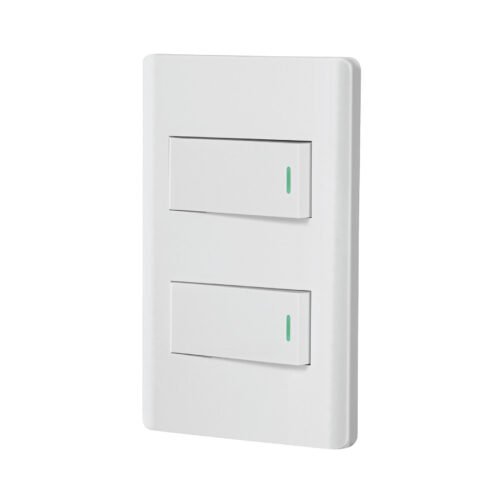 47955 - Placa armada blanca 1 interruptor y 1 de 3 vías 1 mód, Lisbo