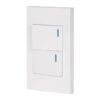 45595 - Placa armada 2 interruptores, 1.5 módulos, Española, blanco